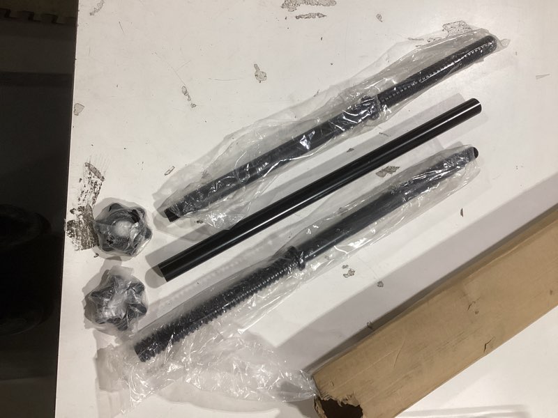 Condition photo showing As Is for Weight Lifting Bar 57", 1" Standard Straight Barbell Bars Olympic for Home Gym Weight lifting/Strength Training/Squat/Bench Press/Deadlift/Lunges/Hip Thrusts, 2 Star Collars (480lb Weight Capacity) Silver