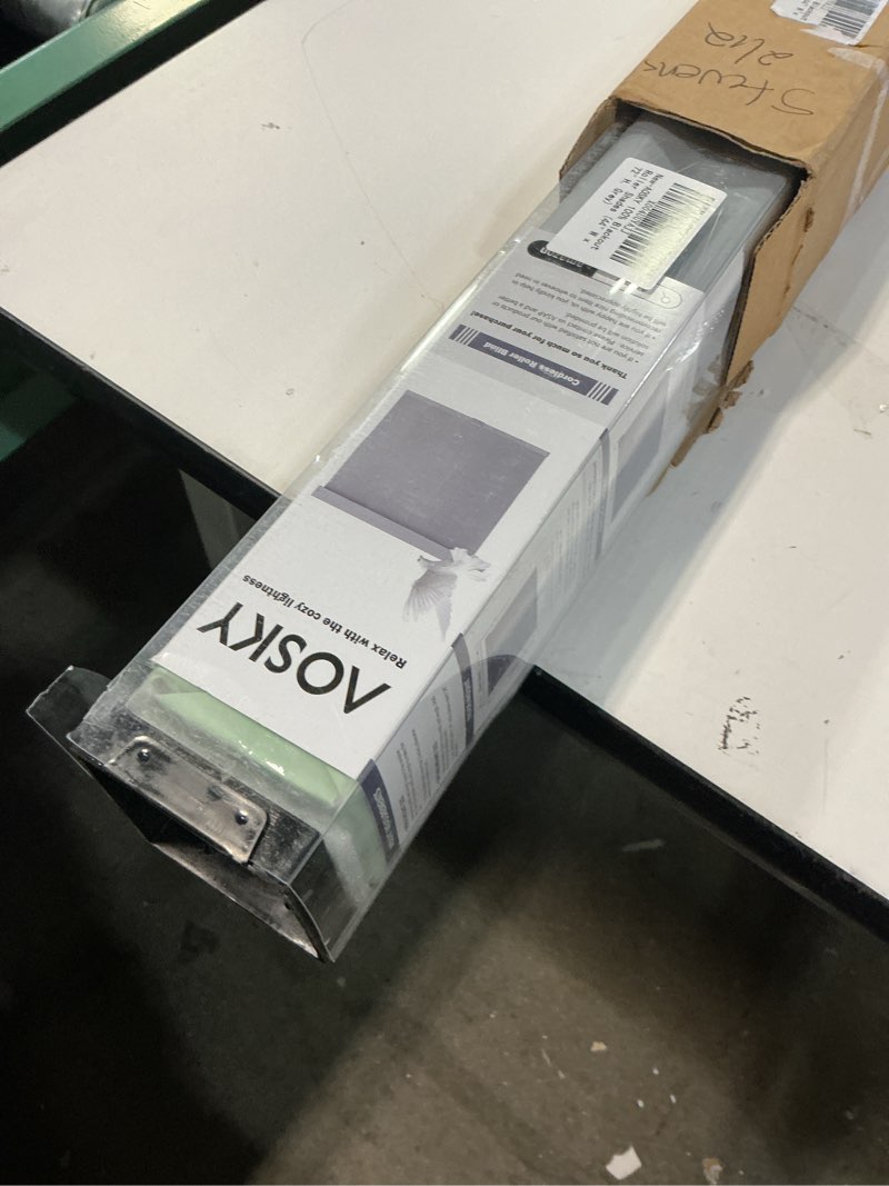 Condition photo showing New/Like New for AOSKY Blackout Roller Shades Cordless Blinds for Windows, Free-Stop Shades with Valance, Thermal Insulated Fabric, UV Protection, Natural Woven Blinds for Home and Office (44" W x 72" H, Grey) Grey 44"W x 72"H