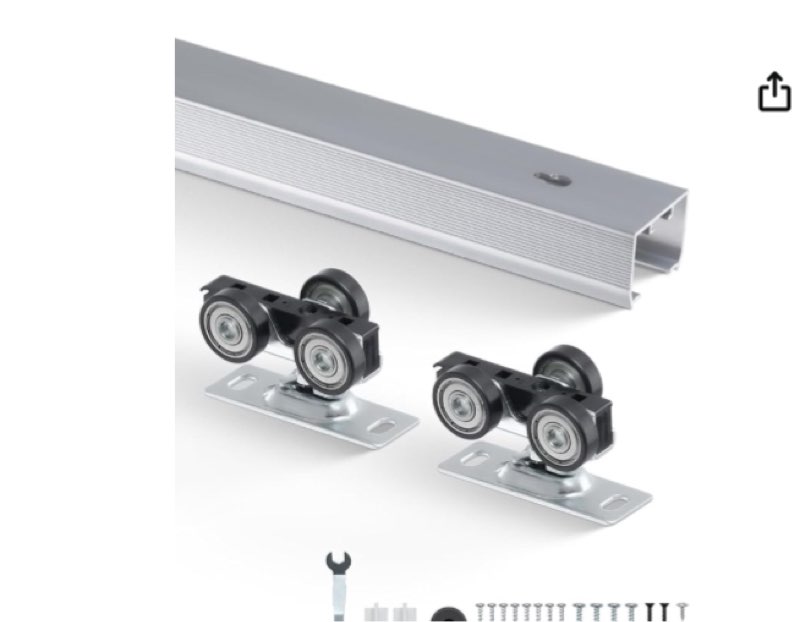 vevor sliding pocket door hardware track kit, 4.73ft heavy duty pocket door hardware kit, grade grade pocket door track and hardware set