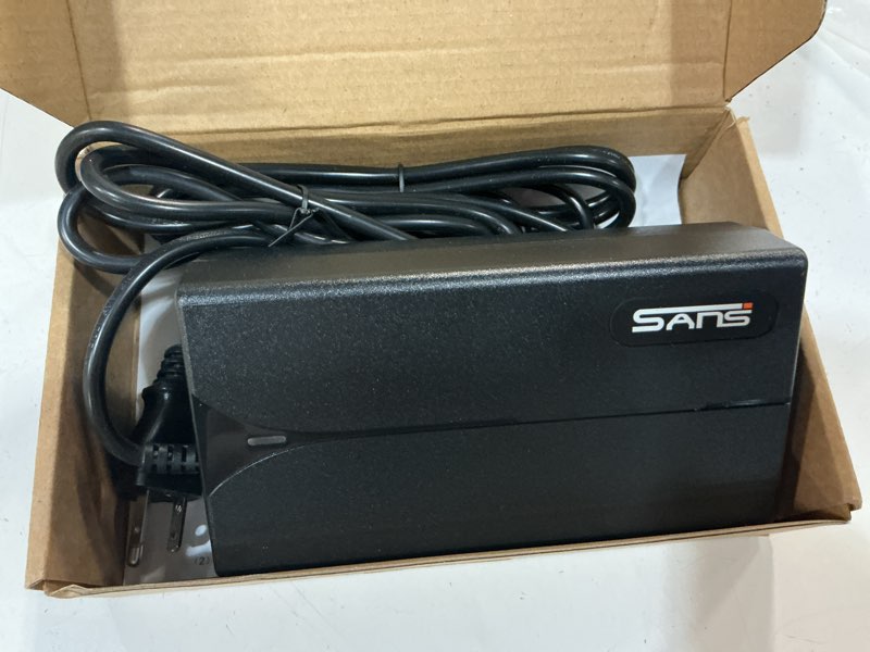 Condition photo showing Good Condition for 54.6v 2a charger for 48v ebike lithium battery, ul& fcc certified, compatible with lectric xp 1.0/2.0/3.0, himiway cruiser, ride1up core-5, multiple security protection 2.1mm dc plug power adapter
