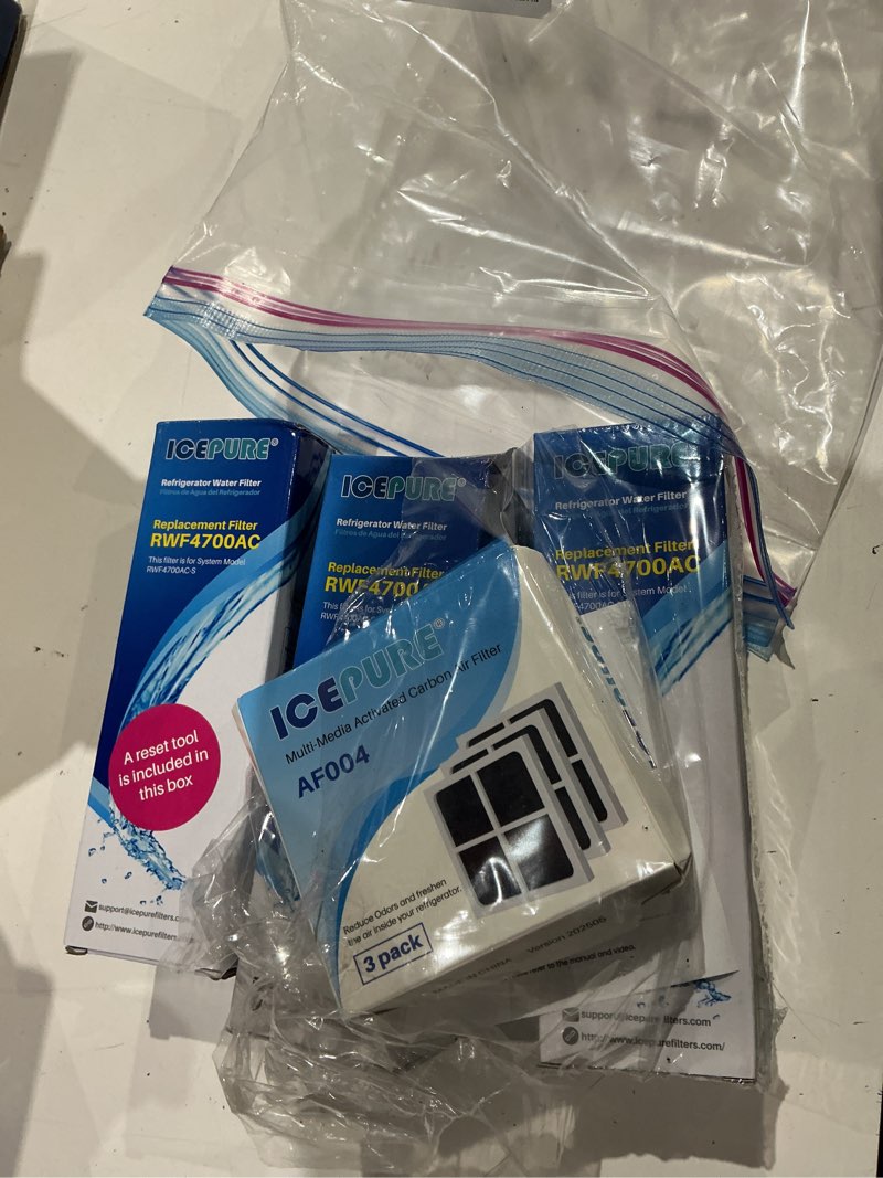 Condition photo showing As Is for icepure lt1000pc replacement for lg lt1000p/pc/pcs adq747935 adq74793501 adq74793502 mdj64844601 lmxs28626s lfxs26973s, lt-1000pc, lt1000, kenmore 9980 refrigerator water and lt120f air filter 3 combo non-alkaline water filter with air filter 3 count (pack of 1)