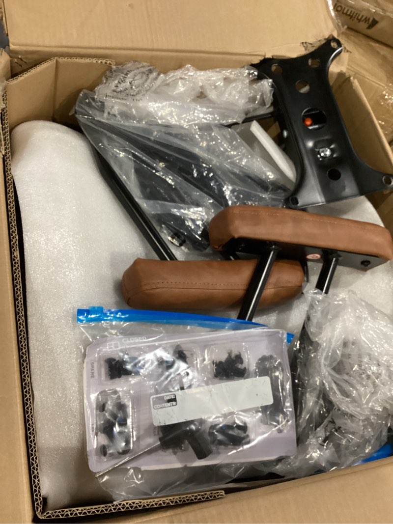 Condition photo showing Good Condition for YFO Home Office Desk Chair Office Rubber Casters Ergonomic Computer Chair with Lumbar Support Adjustable Height Rolling Swivel Executive Task Armrests Chair? Brown Leather