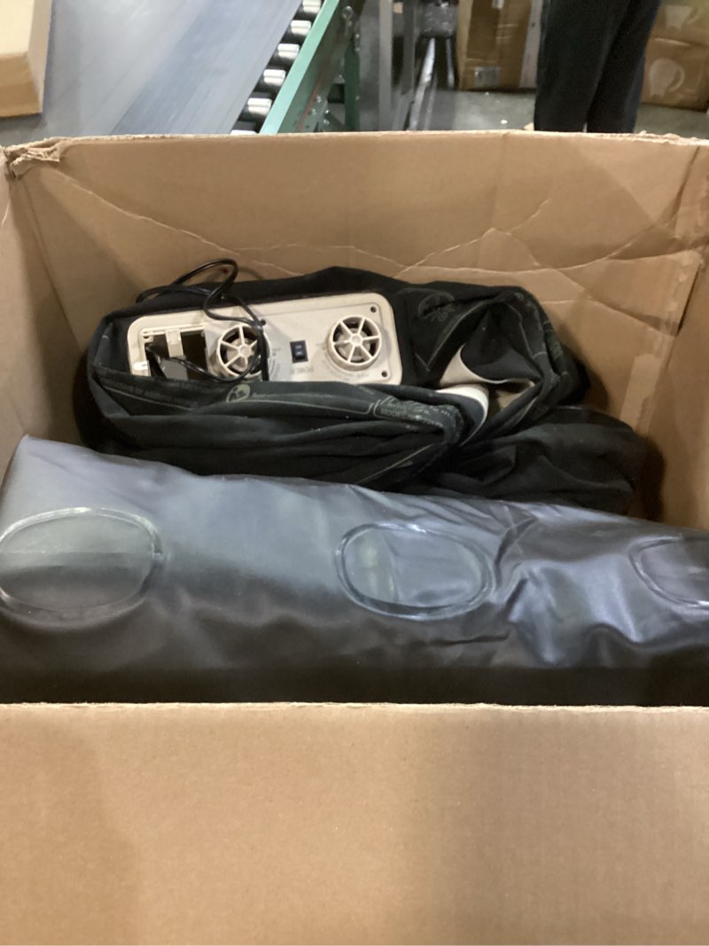 Condition photo showing As Is for King Koil Luxury California King Size Air Mattress with Built-in High-Speed Pump Best for Home, Camping & Guests, 20" Double High Airbed Adjustable Blow Up Mattress, Waterproof, 1-Year Warranty Black California King 20"