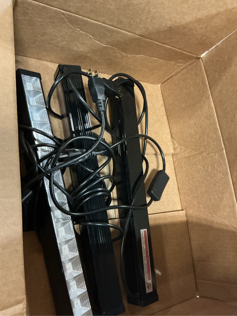 Condition photo showing As Is for 4 pack led 42w black lights, blacklight bars with plug+switch+6ft cord, light up 24x24ftx4, blacklight for glow party, fluorescent poster, body paint, halloween decorations, bedroom, stage 42w, 4-pack