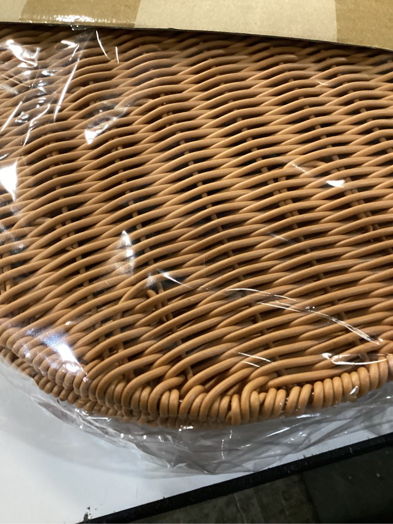Condition photo showing New/Like New for threehoney set of 4 rattan woven easter egg shaped placemats natural egg wicker place mats washable rustic braided table mats for easter spring dining kitchen table decorations home party decoration
