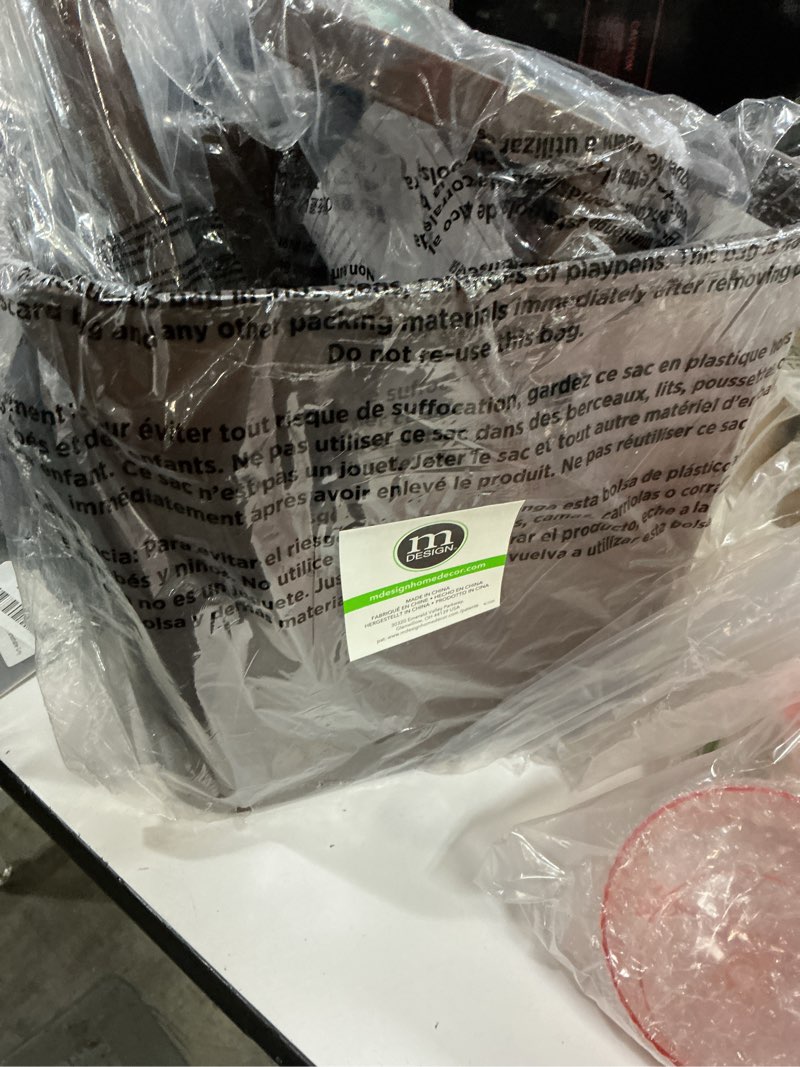 Condition photo showing New/Like New for mDesign Compact Freestanding 2-in-1 Plastic Toilet Bowl Brush/Plunger/Trash Wastebasket Garbage Can Combo, Home Bathroom Storage, Sturdy Cleaning Accessories, Aura Collection, Set of 2, Dark Brown