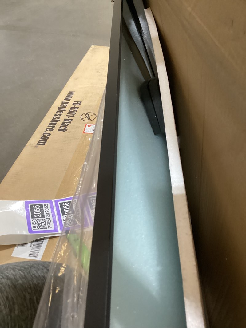 Condition photo showing Good Condition for delma arched mirror full length,standing mirror full body,large floor with stand for wall entryway door bedroom bathroom living room black frame 56"l x 15"w