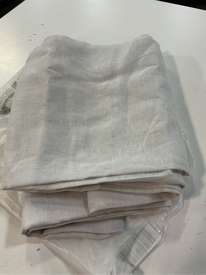 Condition photo showing Good Condition for european linen sheer curtain set, 48x84, cloud