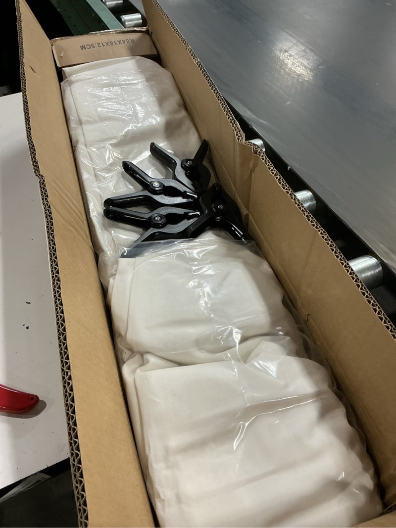 Condition photo showing Good Condition for Photo Video Studio 12 x10ft 100% Muslin White Backdrop with 10 x 8.5ft Stand Photography Background Support System Kit ,Clamp, Carry Bag