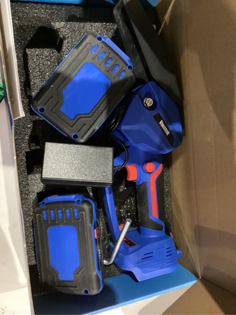 Condition photo showing As Is for Chainsaw 6 Inch Mini Electric Chain Saw Cordless Battery Powered,Hand Held Saw Pruning Shears Chain for Tree Branches,Courtyard,Household and Garden Gifts for Men Dad Husband Women