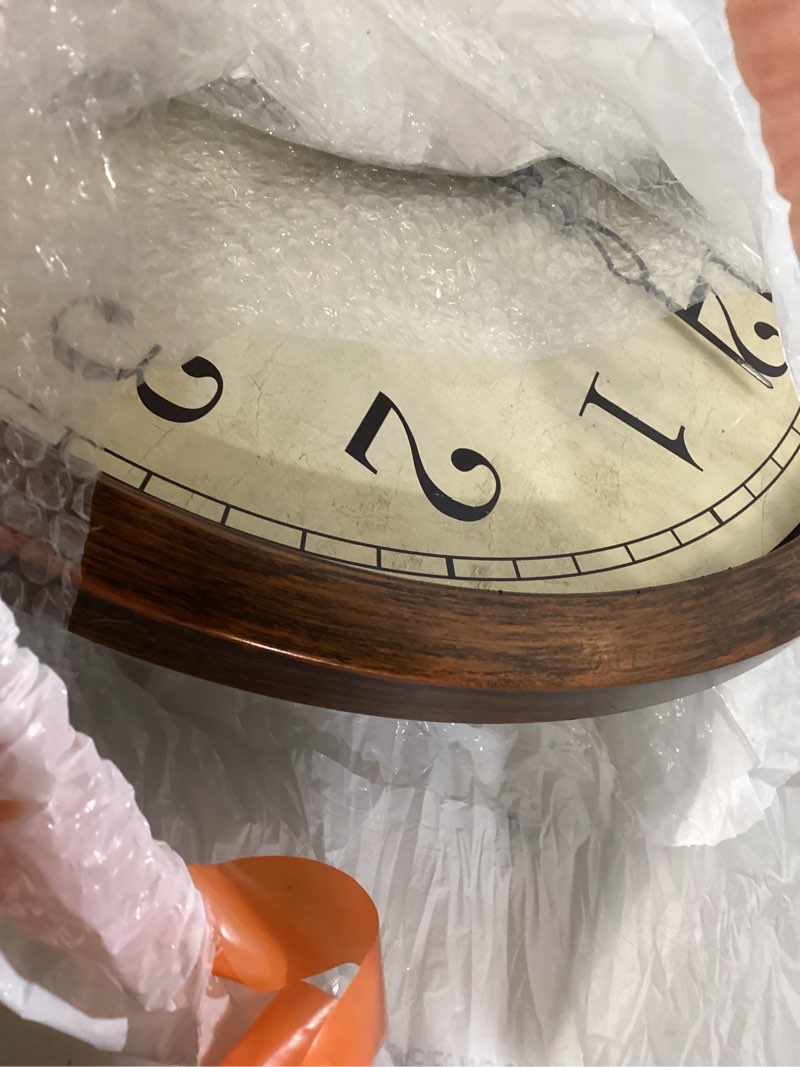 Condition photo showing Good Condition for Bernhard Products Vintage Brown Wall Clock Silent Non Ticking 18 Inch Extra Large Quality Quartz Battery Operated Round Decorative Easy to Read for Home Kitchen Living/Dining Room Bedroom Office Vintage 18 Inch