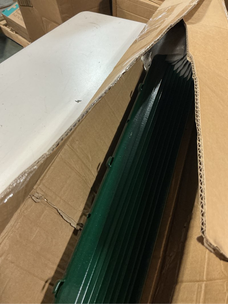 Condition photo showing Good Condition for arifaro fence posts 3 feet sturdy duty metal fence post, pack of 10, no dig garden u post for wire fencing steel post for yard, outdoor wire 3 ft green 10 pcs