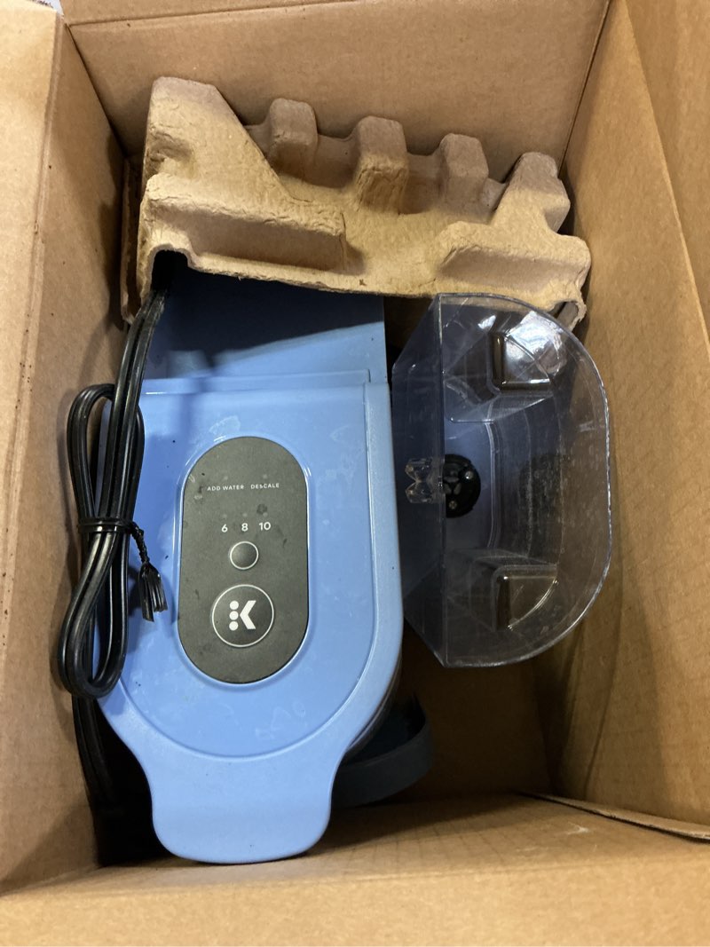 Condition photo showing As Is for keurig k-express essentials single-serve k-cup pod coffee maker (bluebell)