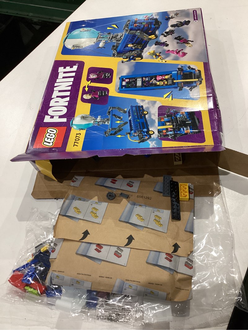 Condition photo showing As Is for lego fortnite battle bus building toy - collectible fortnite toy for kids, boys & girls, ages 10+ - pretend play set with 9 minifigures from video game - gift for birthdays - 77073
