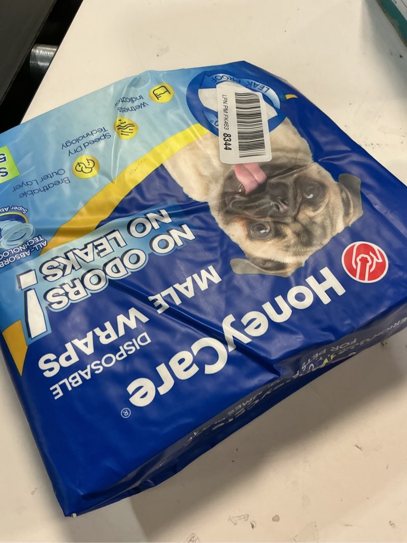 Condition photo showing New/Like New for HONEY CARE All-Absorb A26 Male Dog Wrap, 50 Count, Small 1 50 Count Pack of 1