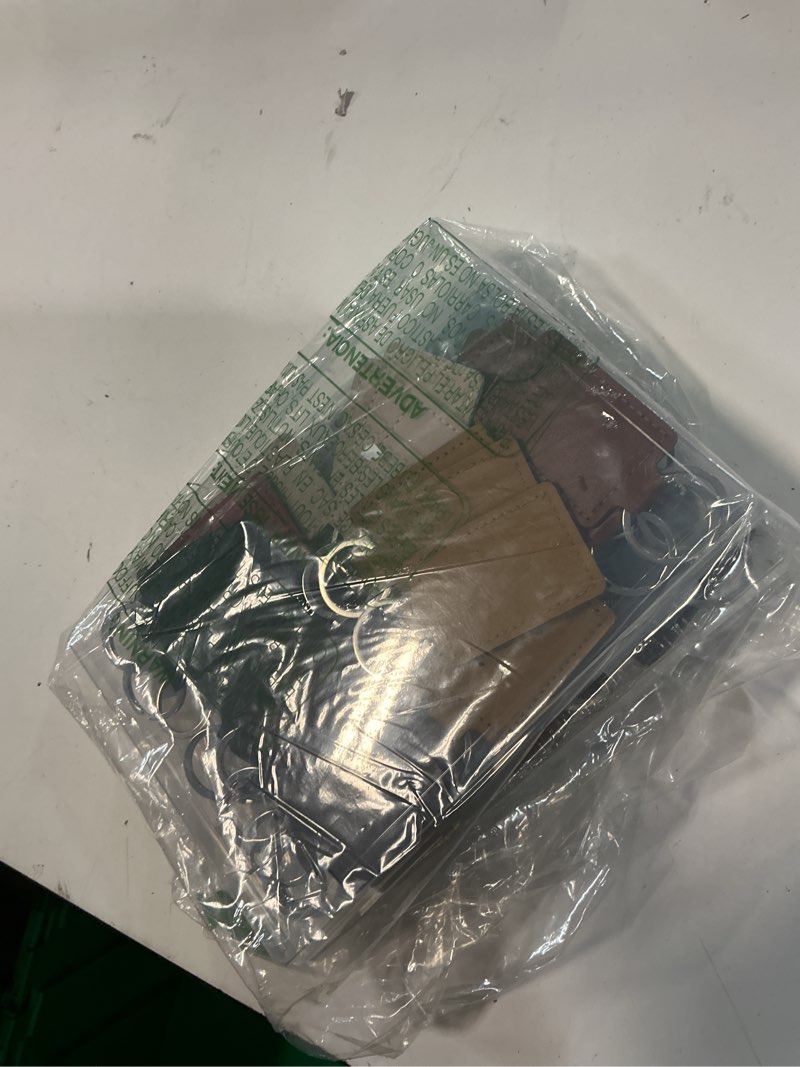 Condition photo showing New/Like New for 30 pcs leather key fob kit, rectangular leather keychain blanks with keychain rings, pu laser engraving key chain, stamping diy crafts for leather working multicolor-1, 30 pcs