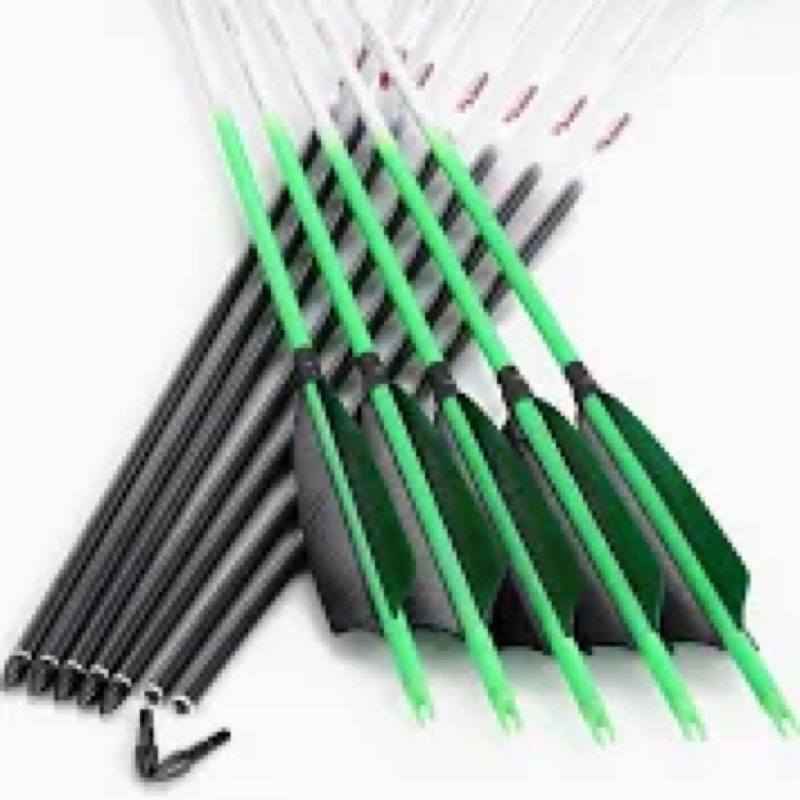 Linkboy Archery Carbon Arrows Hunting Practice Target Arrows Fluorescent with Removable Tip for Comp