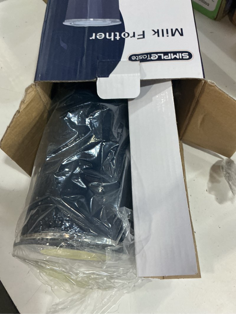 Condition photo showing New/Like New for simpletaste milk frother, 4-in-1 electric automatic milk steamer, dark blue | warm and cold foam maker and milk warmer for latte, cappuccino, macchiato, hot chocolate
