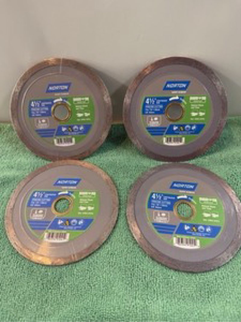 Norton Diamond Value Plus 4-1/2" Wet/Dry Continuous Rim Diamond Saw Blade 4-Pack ( incomplete only 1 pcs )