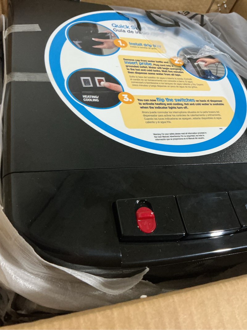 Condition photo showing As Is for primo black water cooler