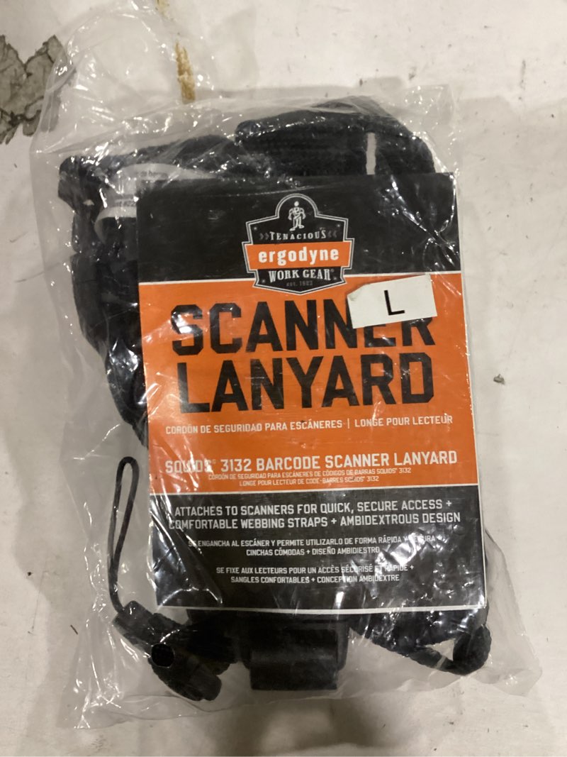 Condition photo showing Good Condition for Ergodyne Squids 3134 Barcode Scanner Harness, Sling Style, Tethering Lanyard for Bar Code Scanners , Black