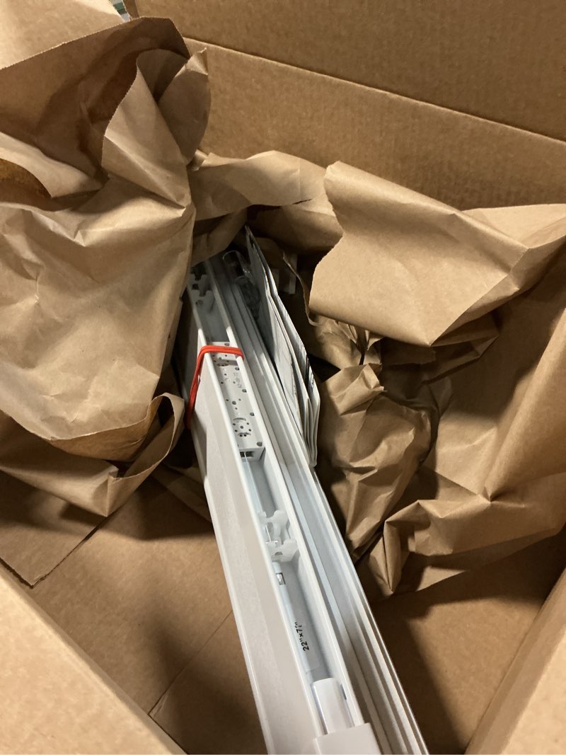 Condition photo showing As Is for lazblinds cordless cellular shades, no tools no drill blackout honeycomb shades pleated blinds for windows, 22'' w x 72'' h, silver white blackout-silver white 22'' w x 72'' h