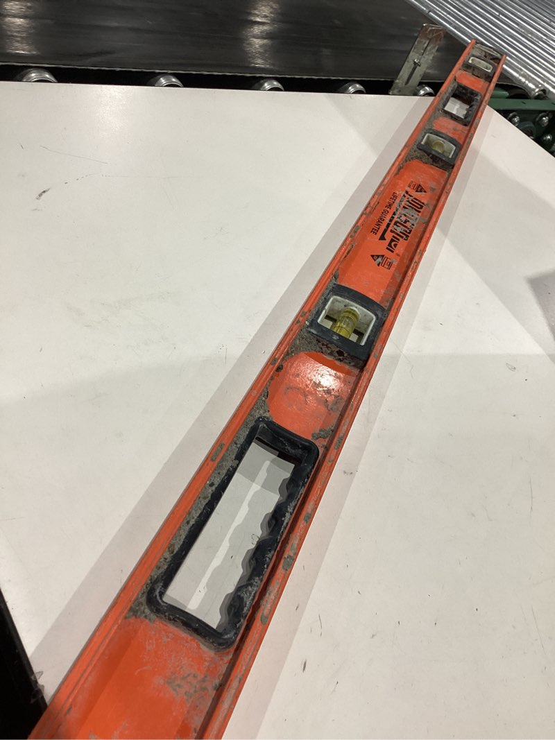 Condition photo showing As Is for johnson level & tool 1435-1200 magnetic torpedo level, 12", orange, 1 level 12 inch