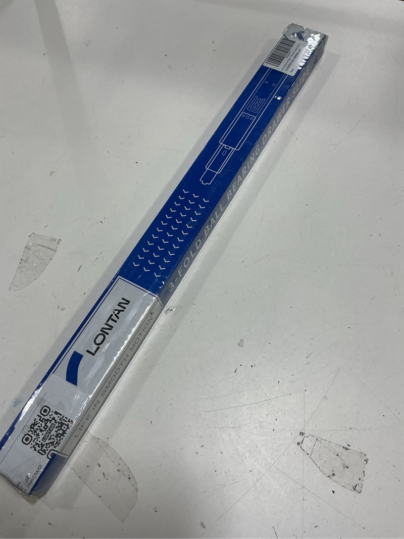 Condition photo showing New/Like New for LONTAN 1 Pair Side Mount Heavy Duty Drawer Glides 22 inch Soft Close Drawer Slides 100 LB Capacity Ball Bearing Full Extension Cabinet Rails Silver-Soft Close 22 Inch 1