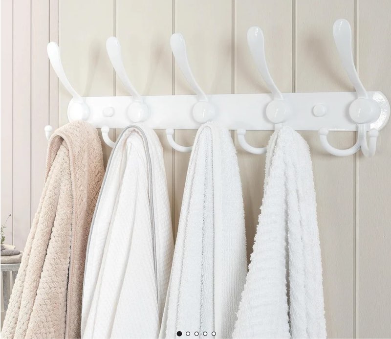 wall mounted coat rack - 5 tri hooks, heavy duty, stainless steel, metal coat hook rail for coat hat towel purse robes mudroom bathroom entryway
incomplete 