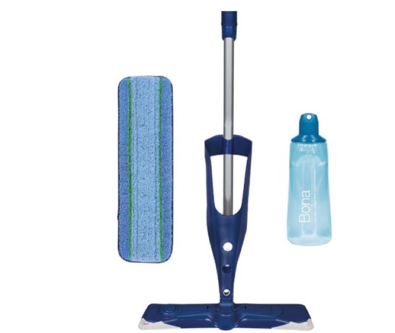 bona powerplus premium motion spray mop for hardwood floors - includes powerplus hardwood floor cleaning solution and powerplus microfiber cleaning pad - vibrating spray mop for wood floors