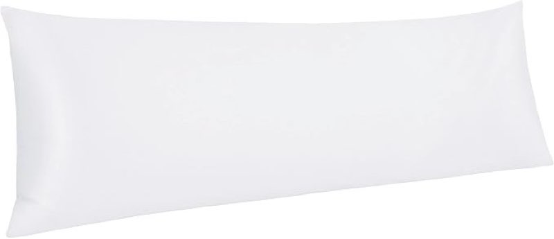 NTBAY Egyptian Cotton Body Pillowcase - 500 Thread Count Cotton Body Pillow Cover - Soft and Breathable Envelope Closure Body Pillowcase for Adults, 19x50 Inches, White