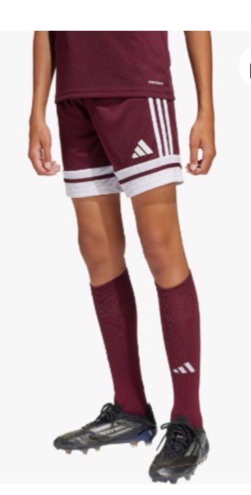adidas Kids' Squadra 25 Shorts, Team Maroon/White