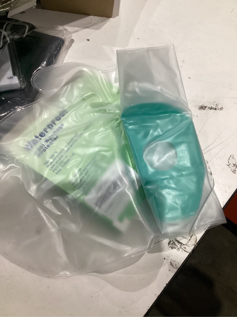 Condition photo showing As Is for cast covers for shower arm, waterproof cast cover arm for swimming, cast shower cover, water proof cast protector for adult, sleeve for showering, elbow, hand (diameter - 6.3") half arm reinforced green