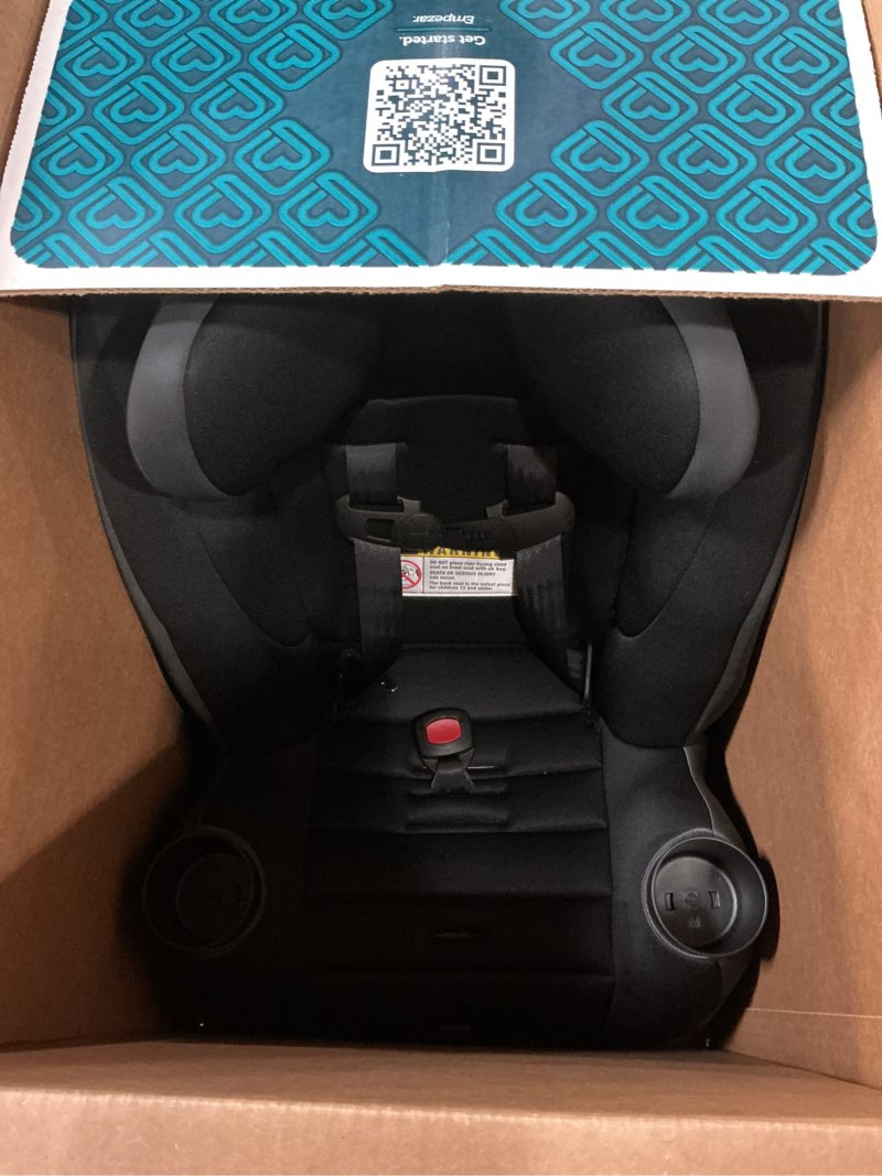 Condition photo showing As Is for safety 1st ellaris 3-in-1 convertible car seat, slim fit design, rear & forward-facing, 5-position headrest, 3-across fit, travel-friendly with machine-washable seat pad, smokey haze