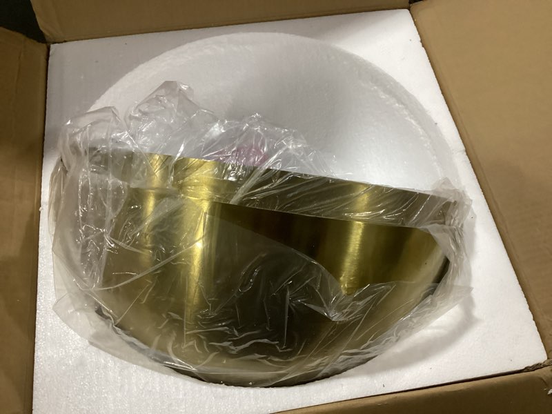 YOGIRL Gold Pendant Light, 20" Farmhouse Ceiling Light with Gold and White, Elegant Semi-Circular Sh