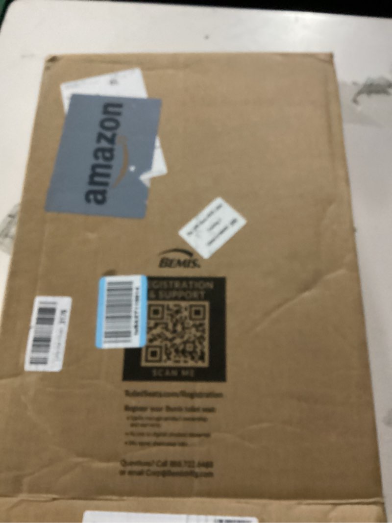 Condition photo showing New/Like New for mayfair linden slow close toilet seat, non slip heavy duty wood, easy install, elongated, white