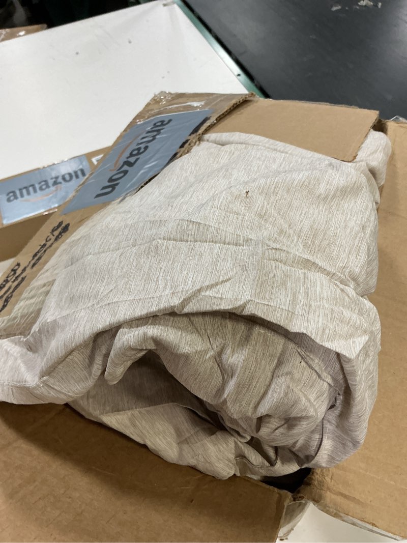 Condition photo showing As Is for Bedsure King Size Comforter Set - Warm Taupe Soft Bedding for All Seasons, Cationic Dyed Bed Set, 3 Pieces, 1 King Size Comforter (104"x90") and 2 Pillow Shams (20"x36"+2") King 13 - Warm Taupe