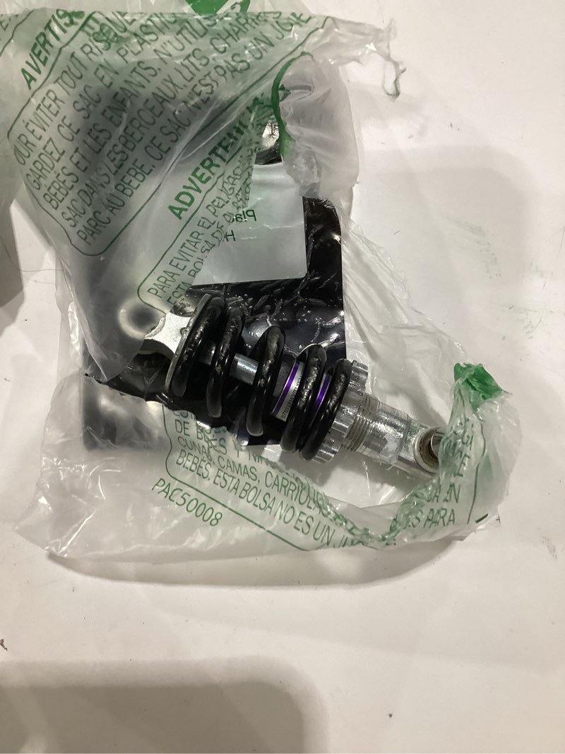 Condition photo showing As Is for bike shock absorbers, strong and durable bicycle mountain bike rear suspension spring shock absorber with two screws for outdoor cycling and activities 125mm