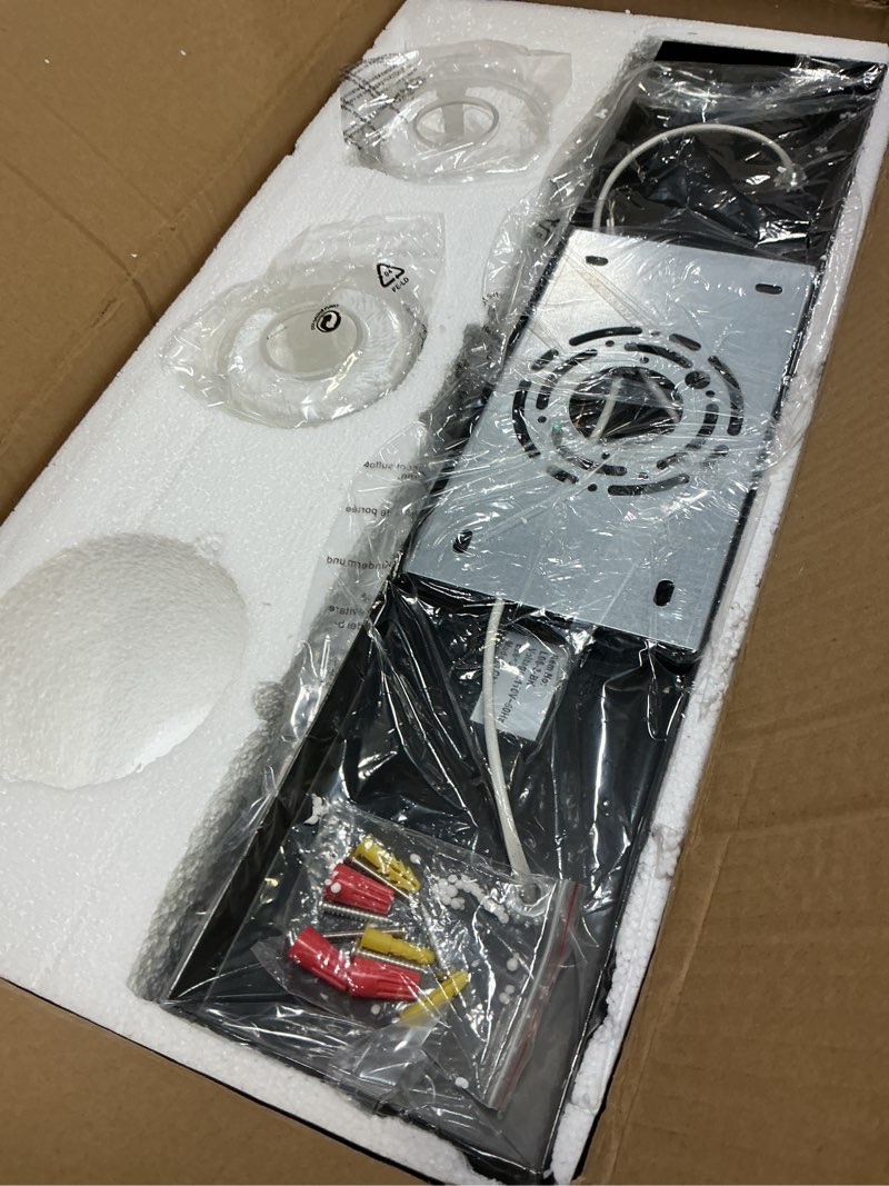 Condition photo showing As Is for (incomplete missing 1 ligth)espird bathroom vanity light,3 light matte black light fixture with thickened seeded glass shade, 21 inch modern wall sconce,vanity light over mirror for bathroom