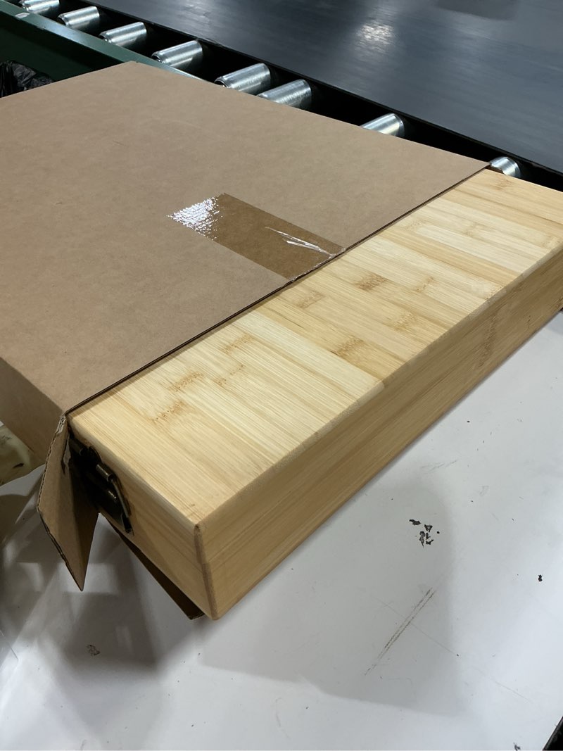 Condition photo showing Good Condition for maxdot bamboo roti box with lid and roller for rolling roti 19.7 x 15.8 x 3 inches non slip kneading board for kitchen