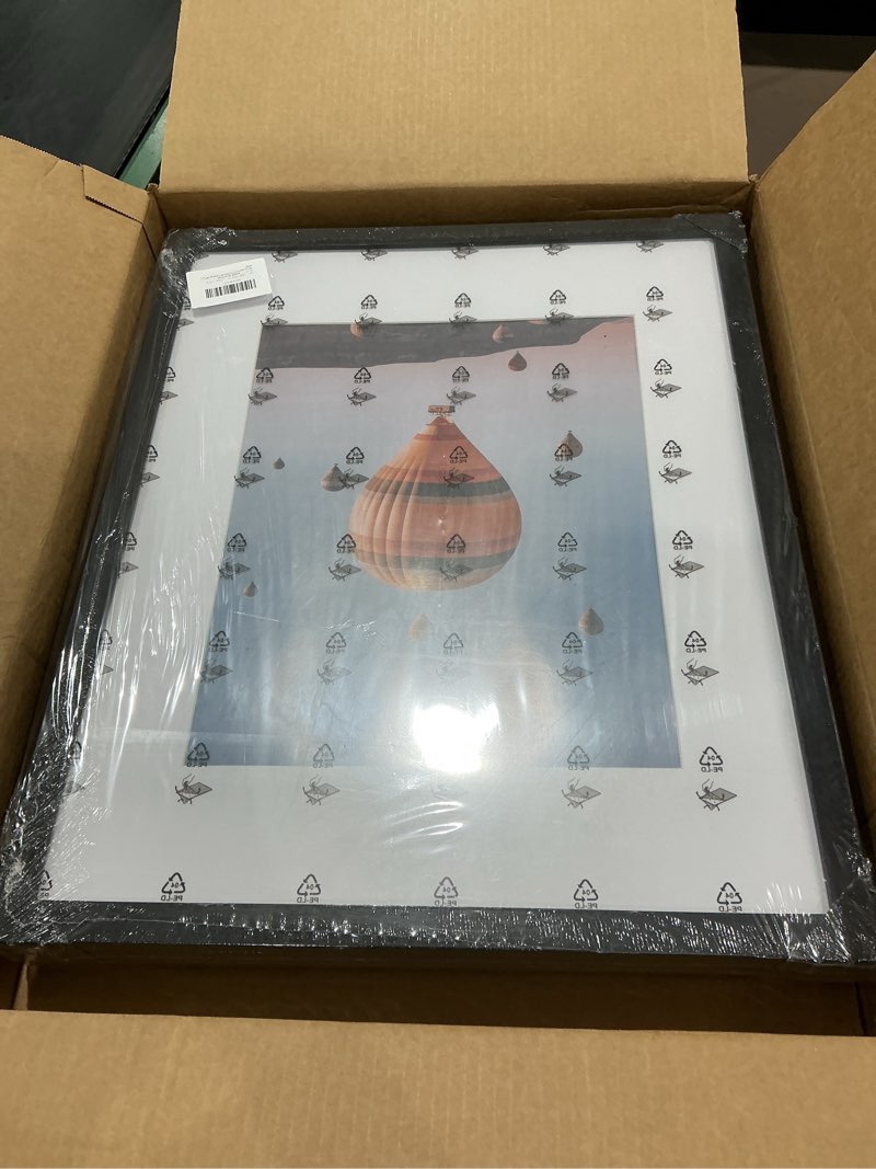 Condition photo showing Good Condition for jcjmy 16x20 picture frame set of 4 with 11x14 mat, display photo 11x14 with mat or 16 x 20 without mat, wall hanging large 16 by 20 poster frame with plexiglass, 4 pack, black black 16x20 inch
