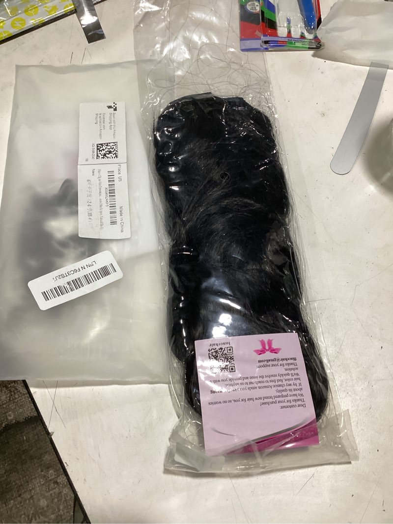 Condition photo showing Good Condition for fliace clip in hair extensions, 6 pcs natural & soft hair & blends well hair extensions, dark brown long wavy hairpieces(24inch, 6pcs, natural black) natural black 24 inch ( 6 pcs )