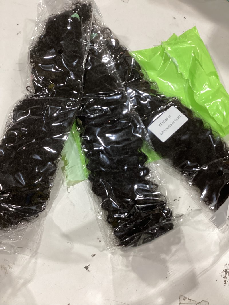 Condition photo showing Good Condition for afro kinkys bulk human hair 3 packs 16 inch kinky curly human braiding hair bulk for twist dreadlocks extensions marley twist braiding hair(1b, 16 inch 3 packs) 16 inch 3 packs 1b