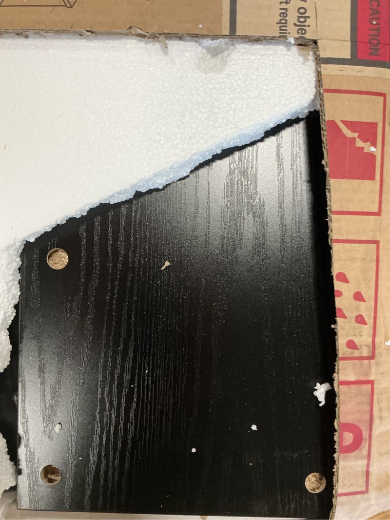 Condition photo showing As Is for (Incomplete, box 1 of 2 ) Merax 82.7\" Kitchen Island with Extendable Dining Table for 4-6, Rolling Mobile Center Islands with Storage, Charging Station, 2 Drawers 2 Side Open Shelves, Black