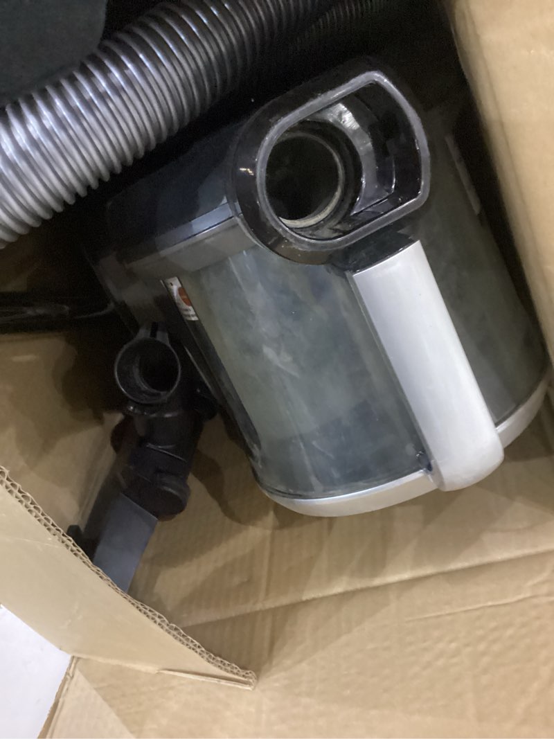 Condition photo showing As Is for Eureka Bagless Canister Vacuum Cleaner, Lightweight Vac for Carpets and Hard Floors, Silver with Black