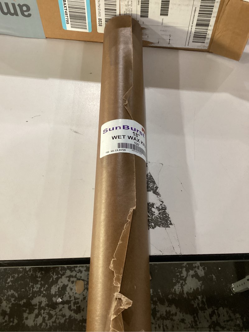 Condition photo showing New/Like New for Brown Wet Wax Paper Roll 18" x 100' - USA-Made Moisture-Repellent Cooking Paper for Packing, Storing & Freezing - Heavy-Duty Food-Safe Wrapping Material for Meat, Cheese & Baked Goods by IDL Packaging 18" x 100 feet