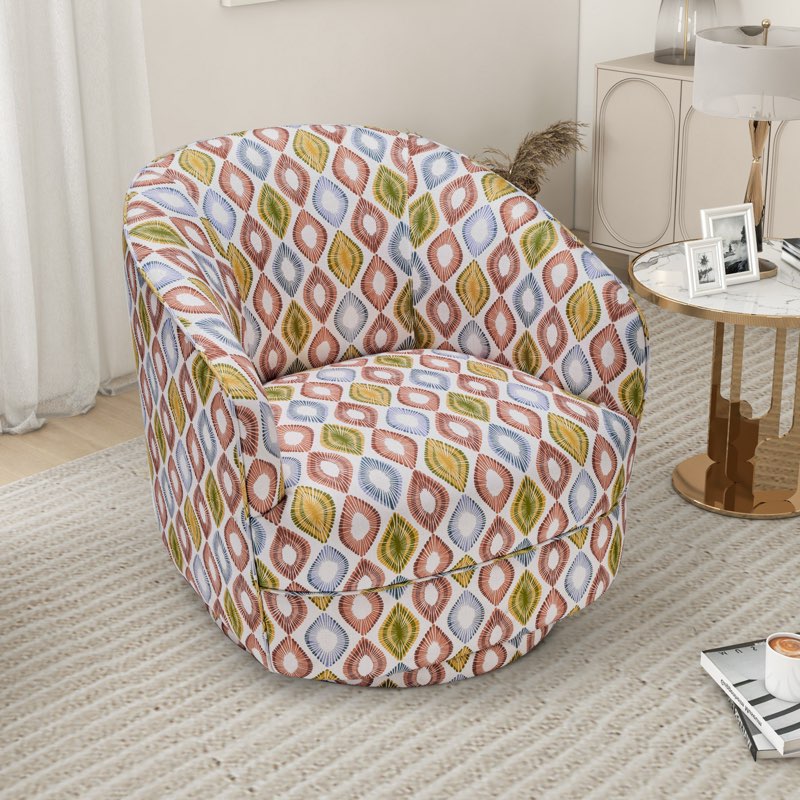 FDXY2547 108356748A Longwood 32.5\"W Upholstered 360 - degree Swivel Barrel Accent Ch