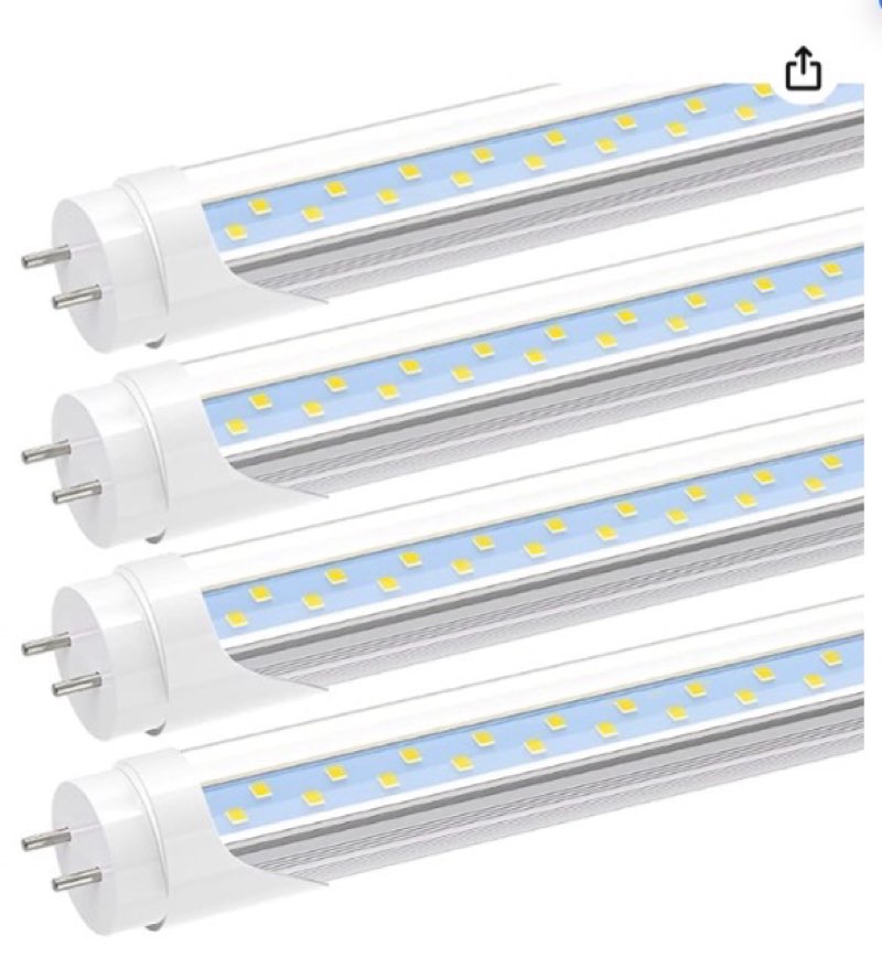 (Only one)JESLED T8 LED 4FT Type A+B Light Bulbs, 24W(65W Equivalent), 3000LM, 6000K Super Bright, Plug and Play or Ballast Bypass, 4 Foot LED Fluorescent Tube Replacement, ETL Listed, Dual-Ended, Clear