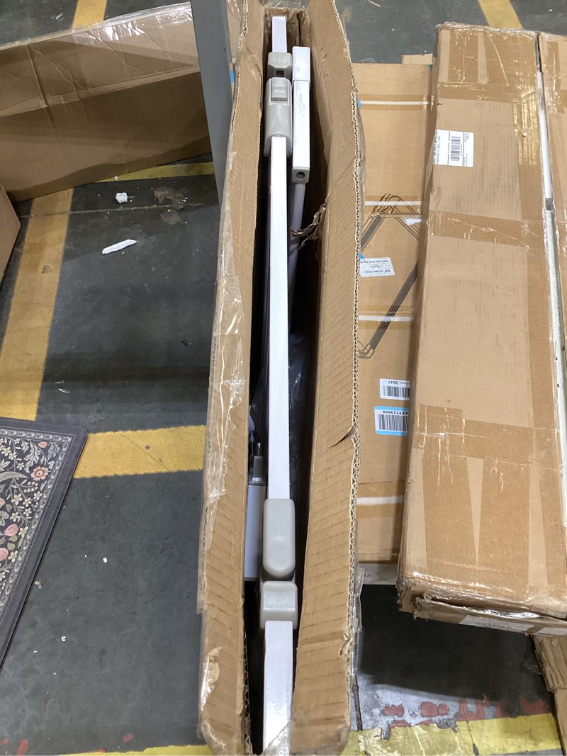 Condition photo showing Good Condition for InnoTruth 28.9-42.1" Wide Baby Gate for Stairs & Doorways, 30" Tall Pressure Mounted Dog Gates for Stairs Expandable One-Hand Open, Easy Step Walk Through Dual Lock Metal Pet Gates for Dogs, White White 28.9-42.1" W x 30" H