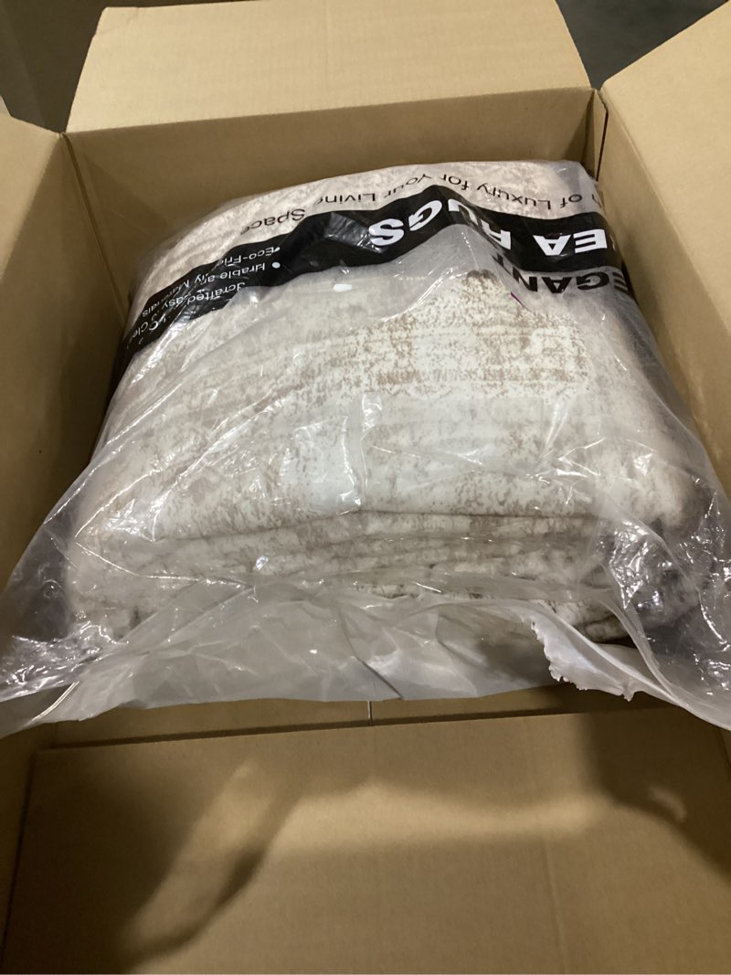 Condition photo showing Good Condition for FMFUNCTEX 9x12 Washable Area Rug Beige Vintage Neutral Distressed Large Non Slip Carpet for Living Room Bedroom Soft Low Pile Indoor Mat Retro Floral Throw Rug for Dining Room Kitchen Office Nursery Beige 9' x 12' (Rectangular)